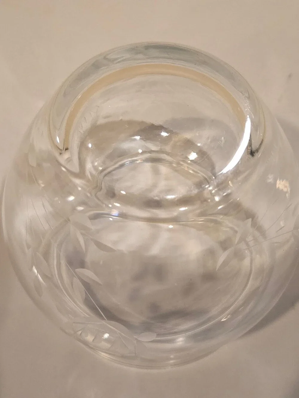Vintage Princess House Heritage Small Crystal Etched Vase